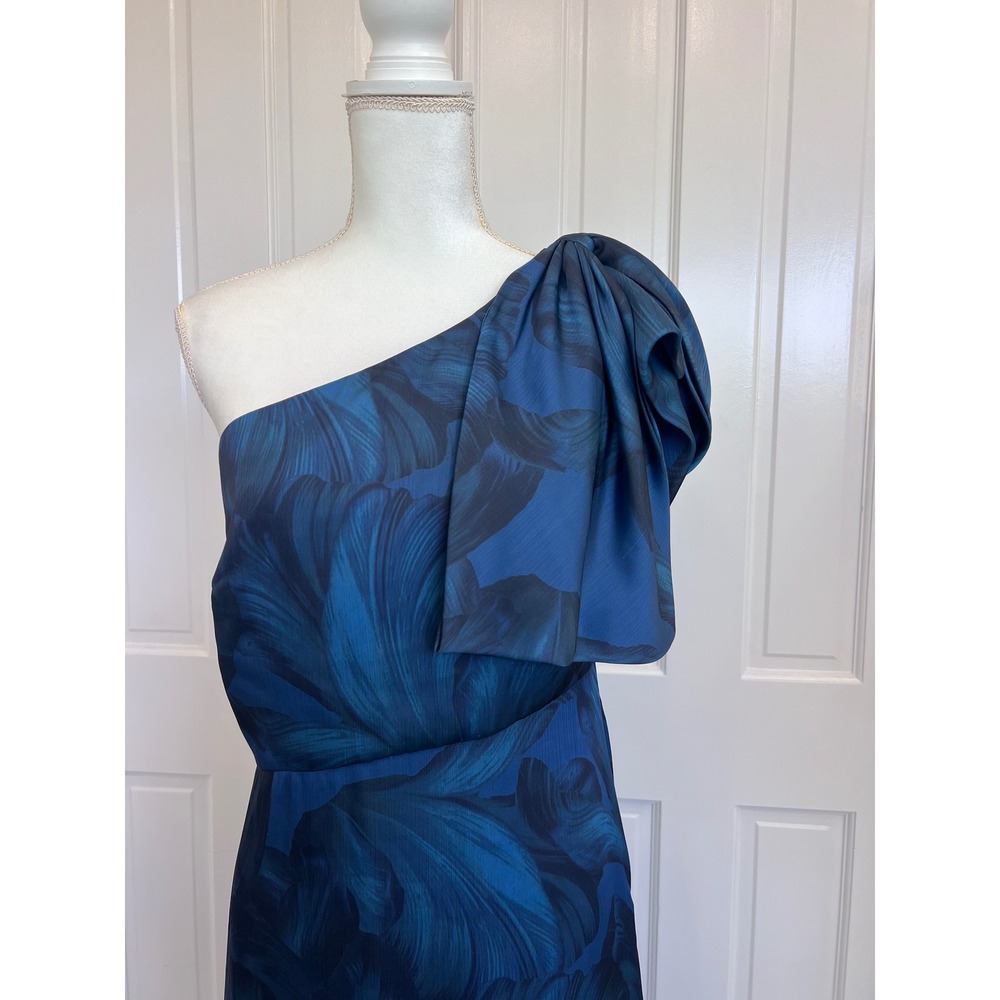 Women's blue Sachin and Babi one shoulder bow evening dress size 8 - Picture 4 of 14